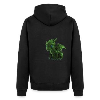 Bébé Dragon Vert - Veste à capuche bio Premium Unisexe - noir - Dos - Nico (187cm)