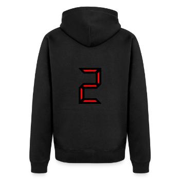 2. 2 JAHRE. 2. JUBILÄUM. GEBURTSTAG 2 JAHRE. 2 - Unisex Premium Bio Zip Hoodie - Schwarz - Hinten - Nico (187cm)