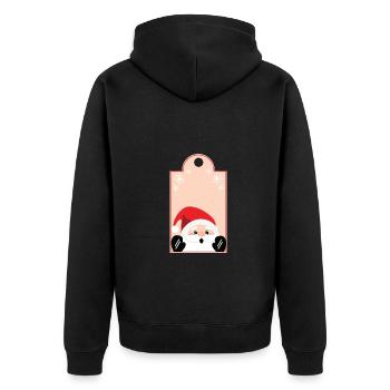 Weihnachten - Christmas Santa Claus Nikolaus Xmas - Unisex Premium Bio Zip Hoodie - Schwarz - Hinten - Nico (187cm)