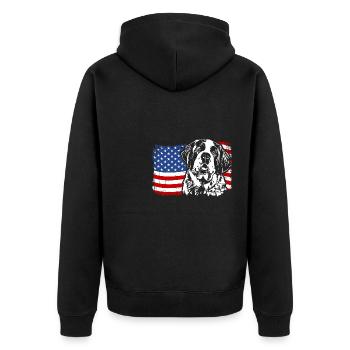 ST. BERNARDS Amérique Flag Chiens Chien Wilsigns - Veste à capuche bio Premium Unisexe - noir - Dos - Nico (187cm)