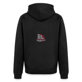 Only Ice Hockey Has No End Eishockey - Unisex Premium Bio Zip Hoodie - Schwarz - Hinten - Nico (187cm)