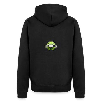 Tennis In Me - Tennis Spieler Tennis Trainer - Unisex Premium Bio Zip Hoodie - Schwarz - Hinten - Nico (187cm)
