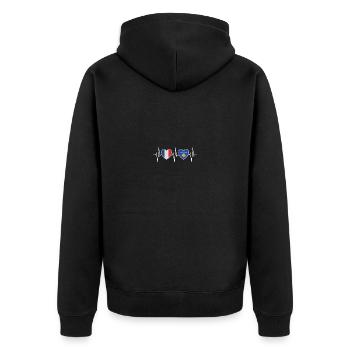 France et Kosovo Drapeau du Kosovo Drapeaux du Kosovo - Veste à capuche bio Premium Unisexe - noir - Dos - Nico (187cm)
