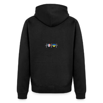 France and Ukraine Ukrainian flag flags - Unisex Premium Organic Zip Hoodie - black - Back - Nico (187cm)