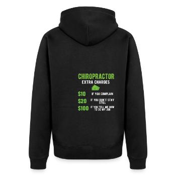 Chiropraktiker Chiropraktik Bester Chiropraktiker - Unisex Premium Bio Zip Hoodie - Schwarz - Hinten - Nico (187cm)