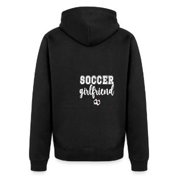 Football partner of football player girlfriend - Unisex Premium Organic Zip Hoodie - black - Back - Nico (187cm)
