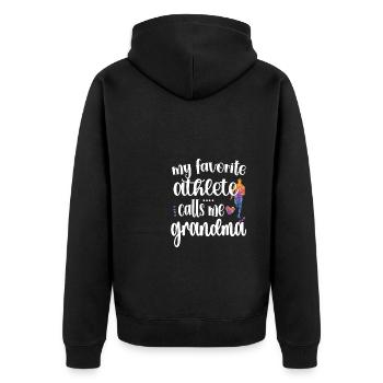 Fière athlétisme grand-mère Athlète d’athlétisme grand-mère - Veste à capuche bio Premium Unisexe - noir - Dos - Nico (187cm)