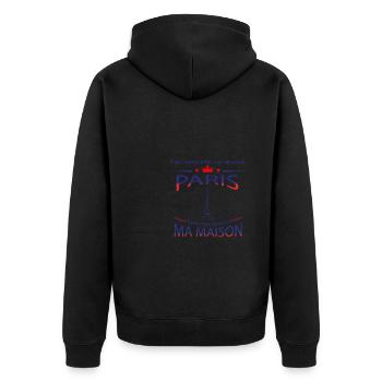 Paris ma maison humour cadeau - Veste à capuche bio Premium Unisexe - noir - Dos - Nico (187cm)