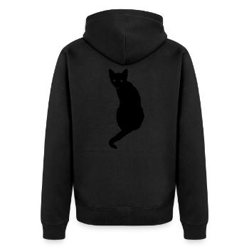 Katze Kätzchen Katzenshirt Geschenk Weihnachten - Unisex Premium Bio Zip Hoodie - Schwarz - Hinten - Nico (187cm)