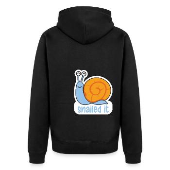Snailed Snake Funny Animal Puns - Unisex Premium Organic Zip Hoodie - black - Back - Nico (187cm)