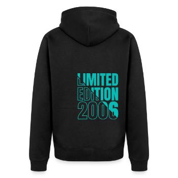 2006 Limited Edition Birthday - Unisex Premium Organic Zip Hoodie - black - Back - Nico (187cm)