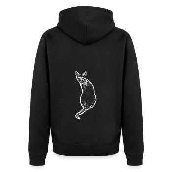 Chat Blanc Blanc Chats Chaton Mignon - Veste à capuche bio Premium Unisexe - noir - Dos - Nico (187cm)