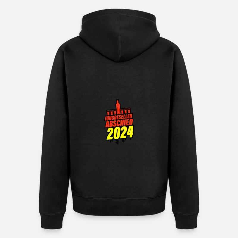Junggesellen Abschied 2024 - Unisex Premium Bio Zip Hoodie - Schwarz