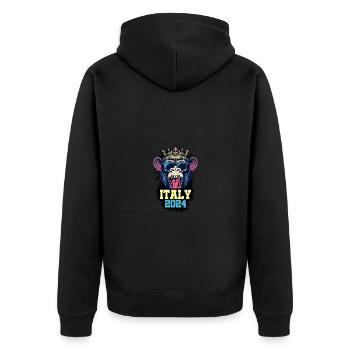 Italie 2024 Singe - Veste à capuche bio Premium Unisexe - noir - Dos - Nico (187cm)