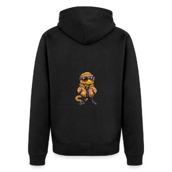 Snake Cobra Winter - Unisex Premium Organic Zip Hoodie - black - Back - Nico (187cm)