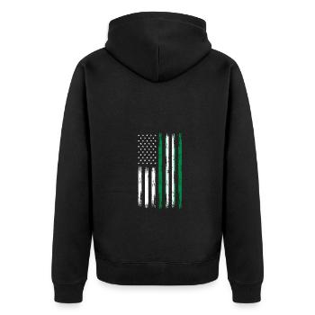 Vintage Half American Half Nigerian Flag For - Unisex Premium Organic Zip Hoodie - black - Back - Nico (187cm)