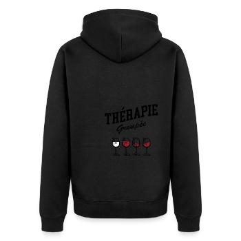 Thérapie groupée vin - Veste à capuche bio Premium Unisexe - noir - Dos - Nico (187cm)