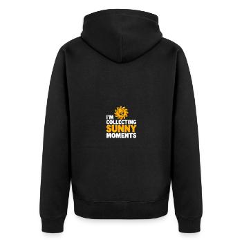 Sunny Summer Moments Vibes Summer Sun - Unisex Premium Organic Zip Hoodie - black - Back - Nico (187cm)