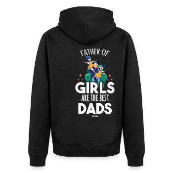 Vatertag Tochter Kinder Schwestern - Unisex Premium Bio Zip Hoodie - Schwarz - Hinten - Nico (187cm)