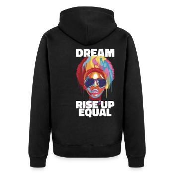 black history month Afro American Gift - Unisex Premium Organic Zip Hoodie - black - Back - Nico (187cm)