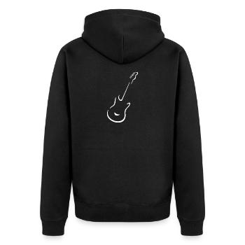 Gitarre - Unisex Premium Bio Zip Hoodie - Schwarz - Hinten - Nico (187cm)