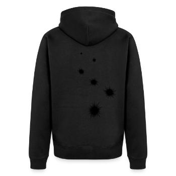 Seeigelicon symbol - Unisex Premium Bio Zip Hoodie - Schwarz - Hinten - Nico (187cm)