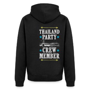 Thailand Party Crew - Unisex Premium Bio Zip Hoodie - Schwarz - Hinten - Nico (187cm)