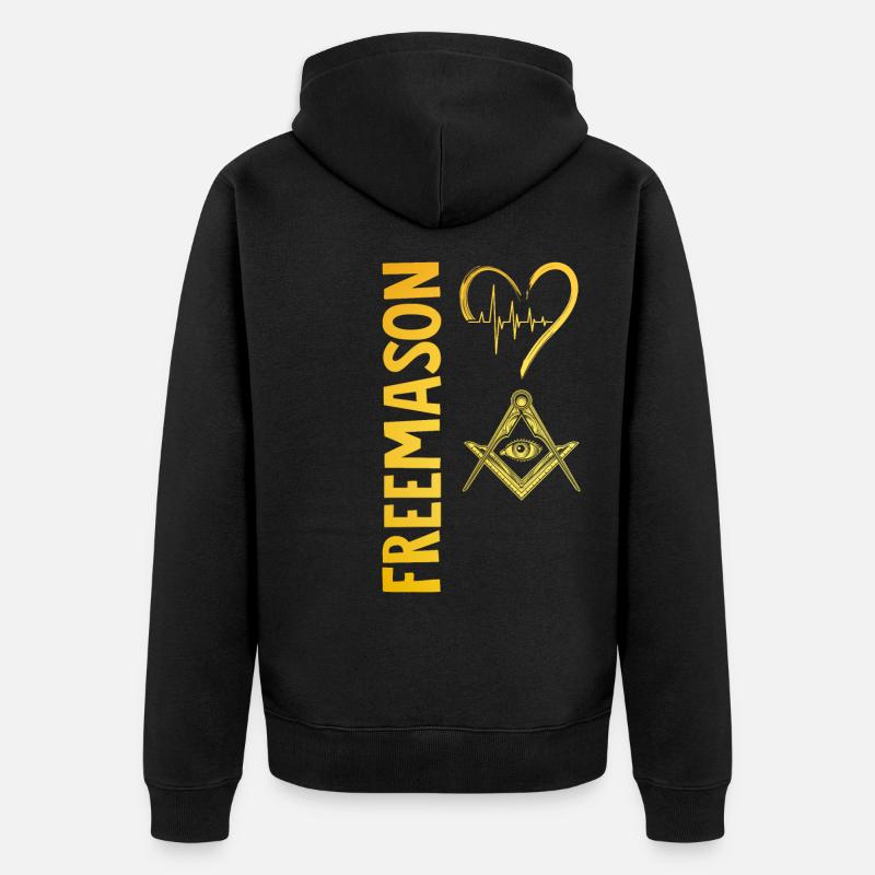 Masonic Freemasonry Fraternal - Unisex Premium Bio Zip Hoodie - Schwarz