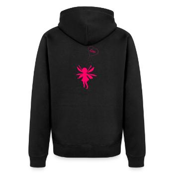 Fee - Unisex Premium Bio Zip Hoodie - Schwarz - Hinten - Nico (187cm)