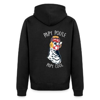Papy poule Papy cool Cadeau Drôle Grand-père - Veste à capuche bio Premium Unisexe - noir - Dos - Nico (187cm)