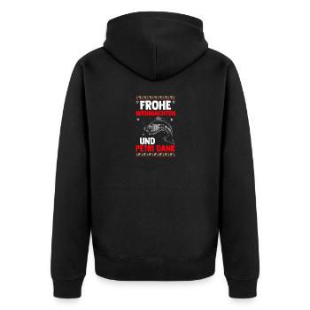 Weihnachtsmann Angeln Weihnachtsfest Weihnachten - Unisex Premium Bio Zip Hoodie - Schwarz - Hinten - Nico (187cm)
