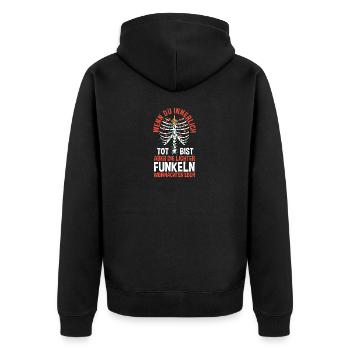 Weihnachtsmann Weihnachten - Unisex Premium Bio Zip Hoodie - Schwarz - Hinten - Nico (187cm)