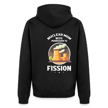 Kernenergie Spruch für Kernenergie - Unisex Premium Bio Zip Hoodie - Schwarz - Hinten - Nico (187cm)
