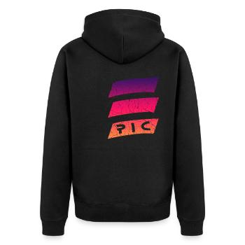 EPIC epic - Unisex Premium Bio Zip Hoodie - Schwarz - Hinten - Nico (187cm)