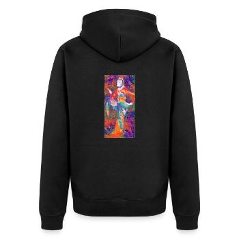 AsianFigure - Unisex Premium Organic Zip Hoodie - black - Back - Nico (187cm)