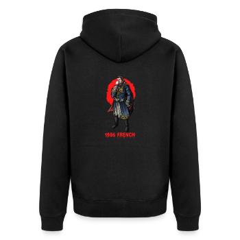 1986 French Vampire Sommelier Wine Blood French - Unisex Premium Organic Zip Hoodie - black - Back - Nico (187cm)