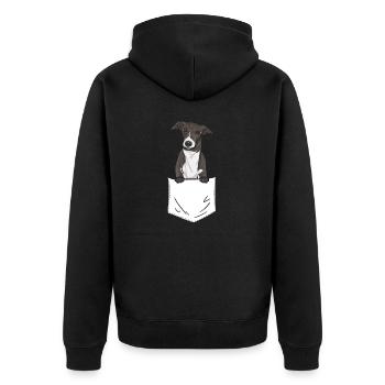 Lévrier italien Greyhound Chiens - Veste à capuche bio Premium Unisexe - noir - Dos - Nico (187cm)
