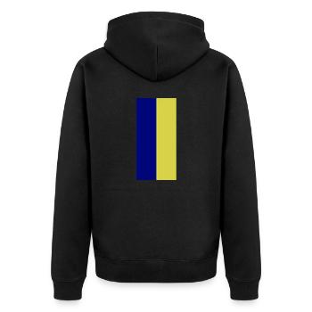 Couleurs Bleu-Jaune - Veste à capuche bio Premium Unisexe - noir - Dos - Nico (187cm)