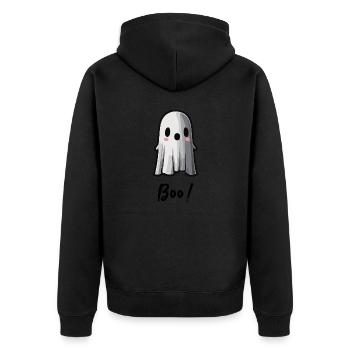 Fantôme mignon / Halloween - Veste à capuche bio Premium Unisexe - noir - Dos - Nico (187cm)