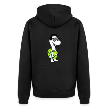 mignon cool DJ tortue fête club musique amusant - Veste à capuche bio Premium Unisexe - noir - Dos - Nico (187cm)