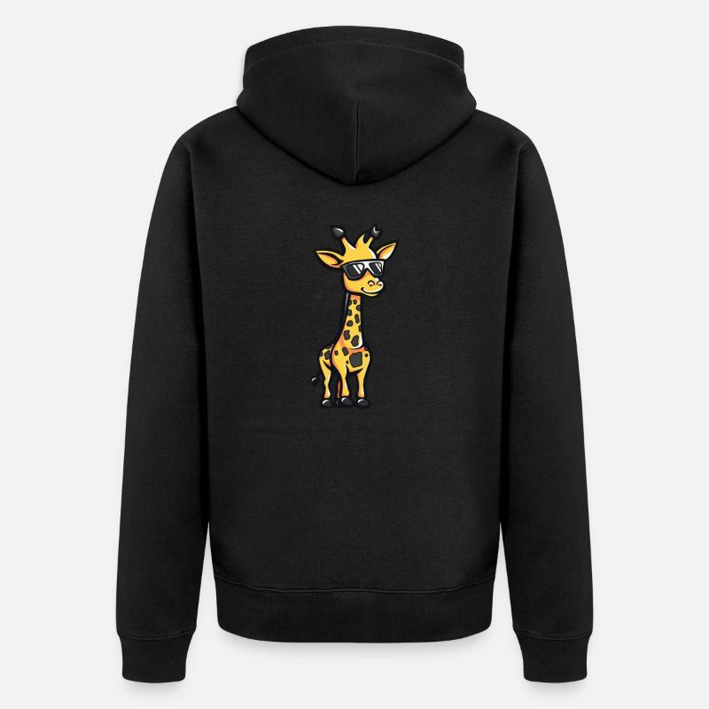 Giraffe Comic Cool - Unisex Premium Bio Zip Hoodie - Schwarz