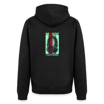 La musique - Veste à capuche bio Premium Unisexe - noir - Dos - Nico (187cm)