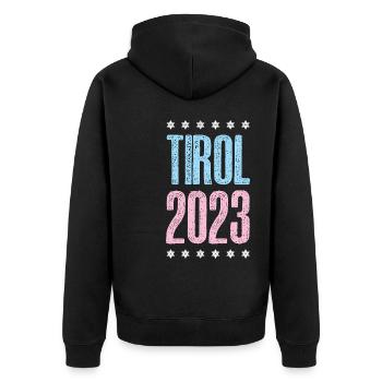 Tyrol 2023 - Unisex Premium Organic Zip Hoodie - black - Back - Nico (187cm)
