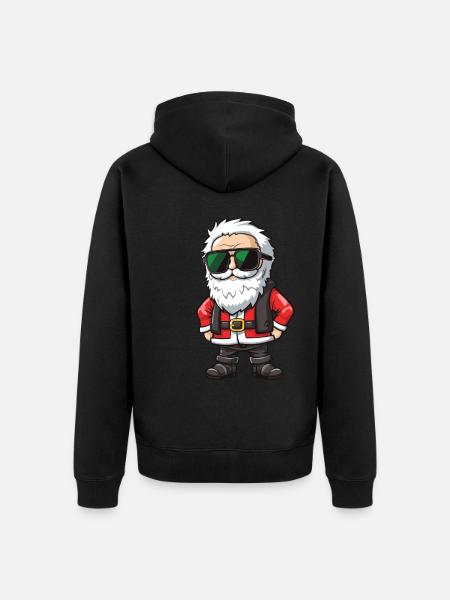 Weihnachtsmann Comic Santa - Unisex Premium Bio Zip Hoodie - Schwarz