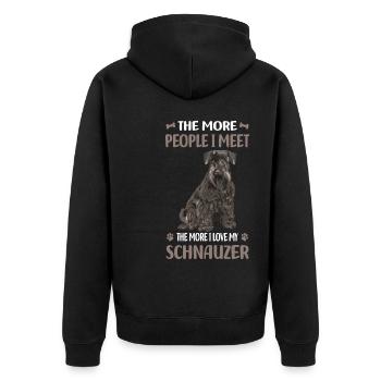 Race de chien Schnauzer - Veste à capuche bio Premium Unisexe - noir - Dos - Nico (187cm)