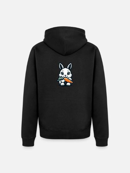 Die süße Häsin Helene - Unisex Premium Bio Zip Hoodie - Schwarz