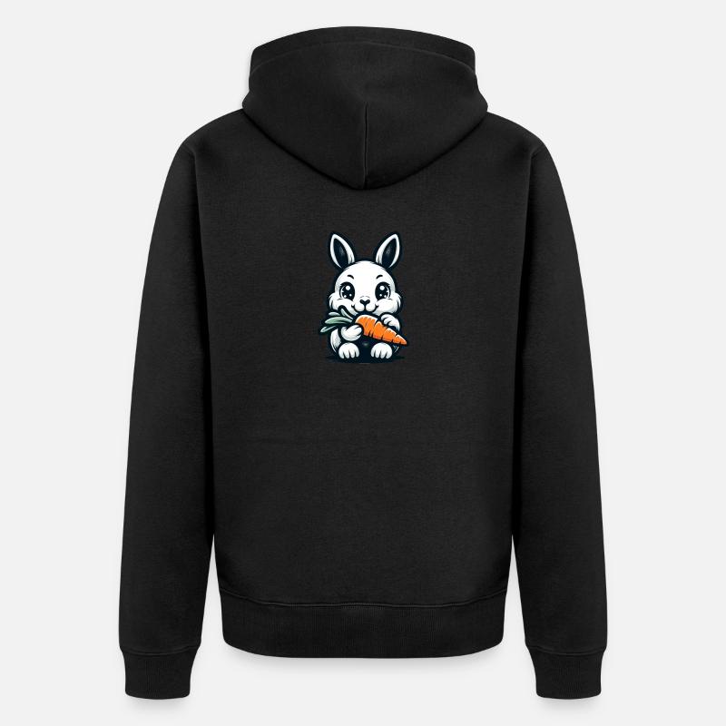 La douce lapine Hélène - Veste à capuche bio Premium Unisexe - noir