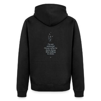 Spruch-Design für Sporttaucher - Unisex Premium Bio Zip Hoodie - Schwarz - Hinten - Nico (187cm)