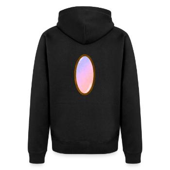 Edelstein 2 - Unisex Premium Bio Zip Hoodie - Schwarz - Hinten - Nico (187cm)