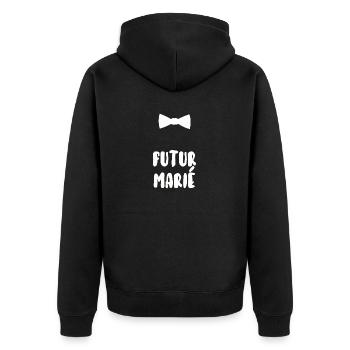 Futur marié - Veste à capuche bio Premium Unisexe - noir - Dos - Nico (187cm)